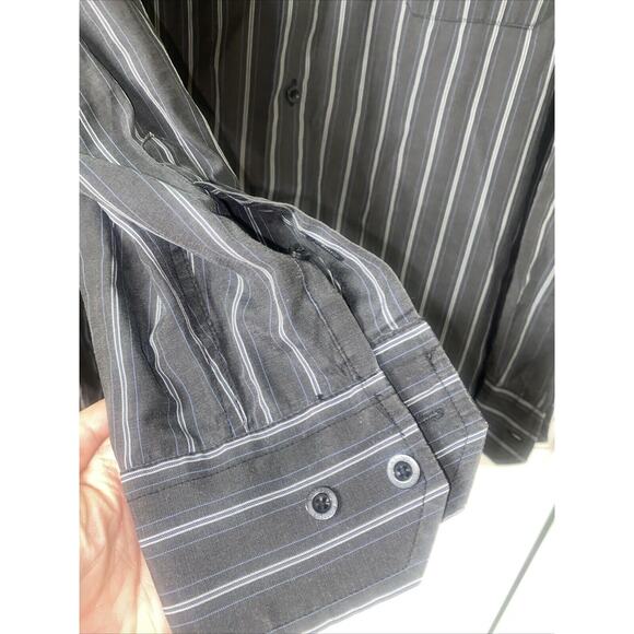 Estilo Latino Men's Long Sleeve Gray Stripe Button Up Shirt Western Sz Small - Picture 2 of 7